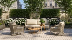 4 SEASONS OUTDOOR Beistelltisch für Gartensofa braun