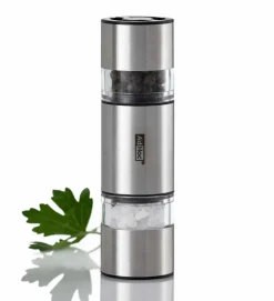 AdHoc Doppelmühle Pfeffer&Salz silberfarben