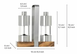 AdHoc Pfeffer-/Salzmühlen Menage braunsilberfarben