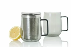 AdHoc Teeglas mit Teefilter 560ml grau