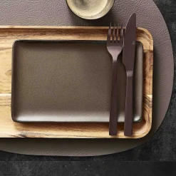 Aida Teller eckig 23,5x15cm braun