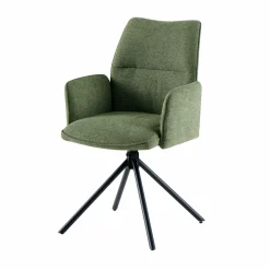 Armlehn-Polsterstuhl drehbar grün