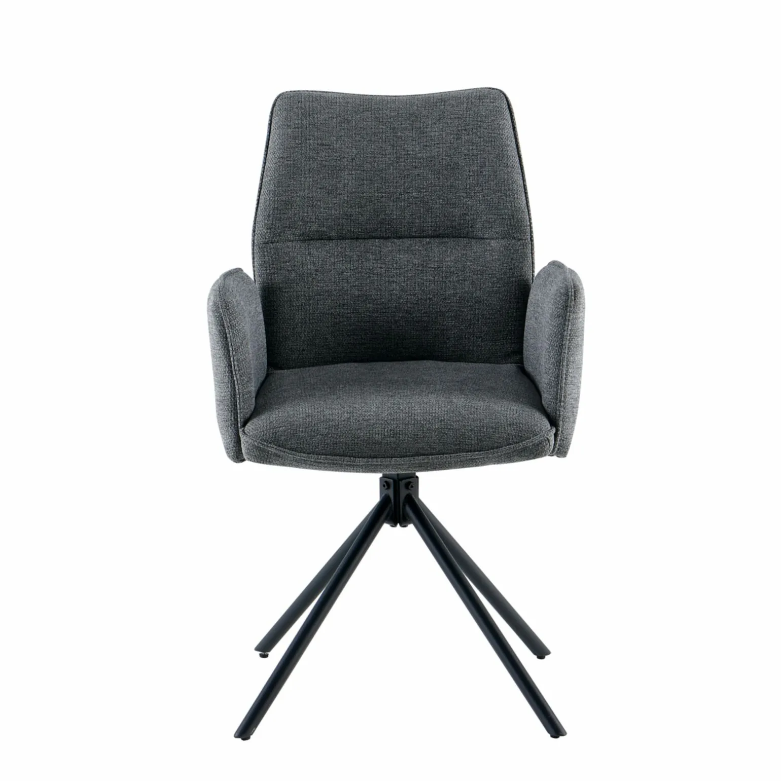 Armlehn-Polsterstuhl drehbar grau