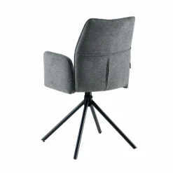 Armlehn-Polsterstuhl drehbar grau