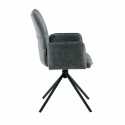 Armlehn-Polsterstuhl drehbar grau