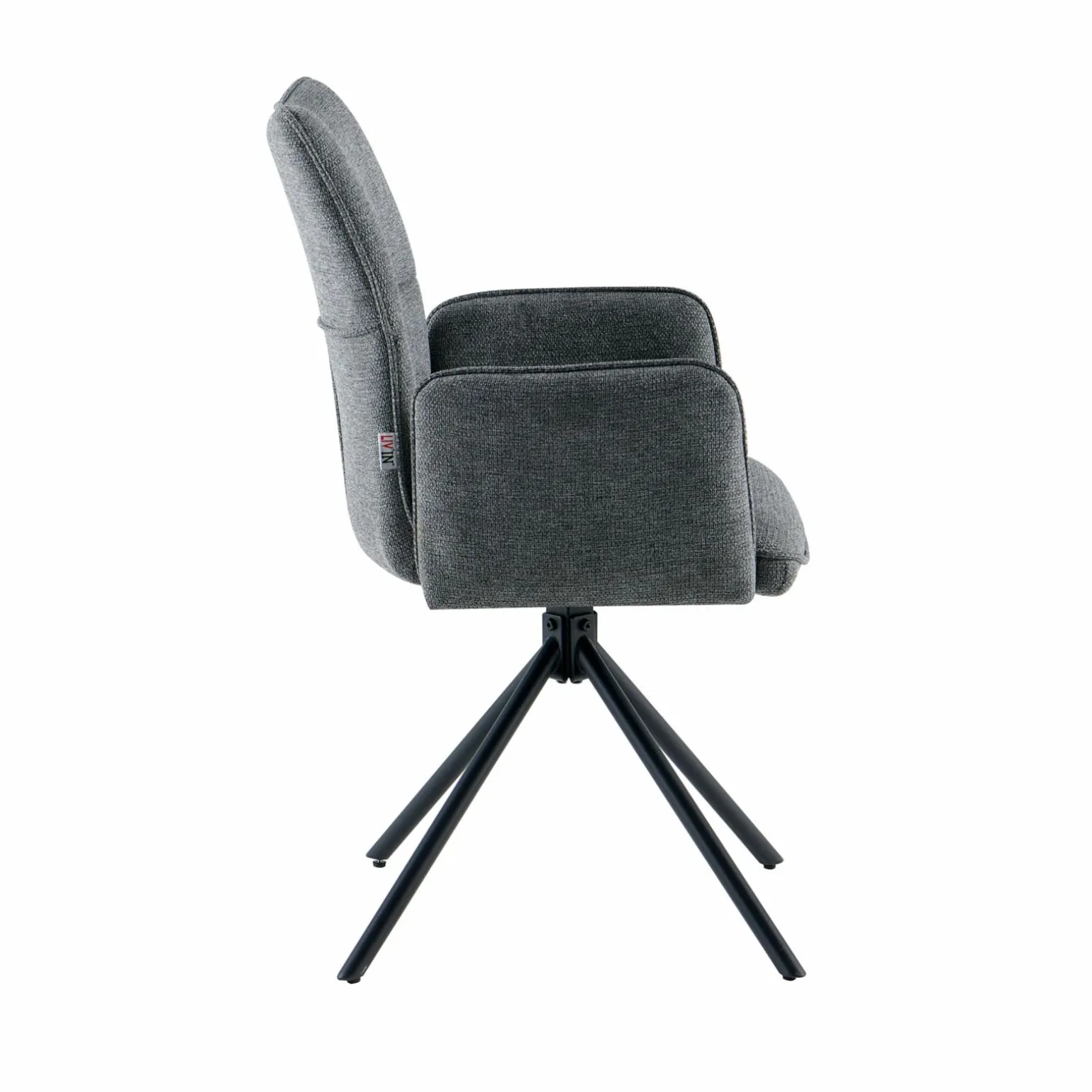 Armlehn-Polsterstuhl drehbar grau