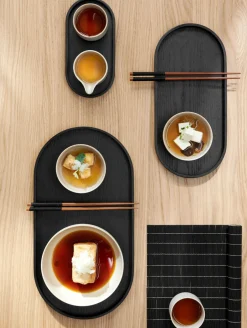 ASA Holztablett oval 44cm schwarz