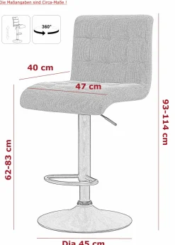 Barhocker drehbar grau