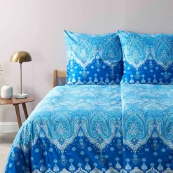 Bassetti Satin-Bettwäsche blau