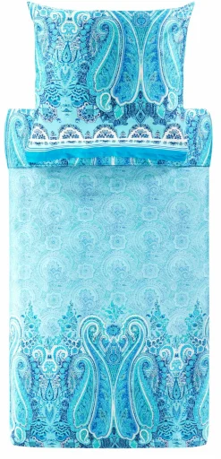 Bassetti Satin-Bettwäsche blau