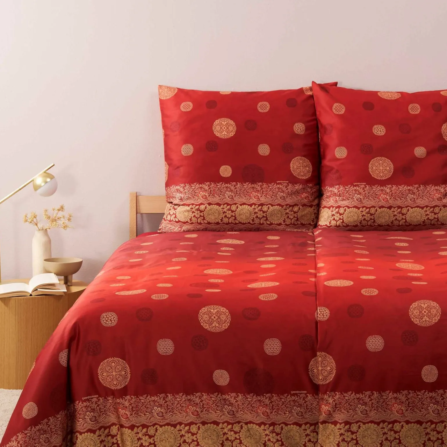 Bassetti Satin-Bettwäsche rot