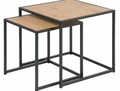 Beistelltisch-Set eckig braun