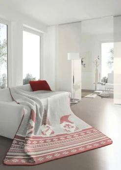 Biederlack Wohndecke graurot