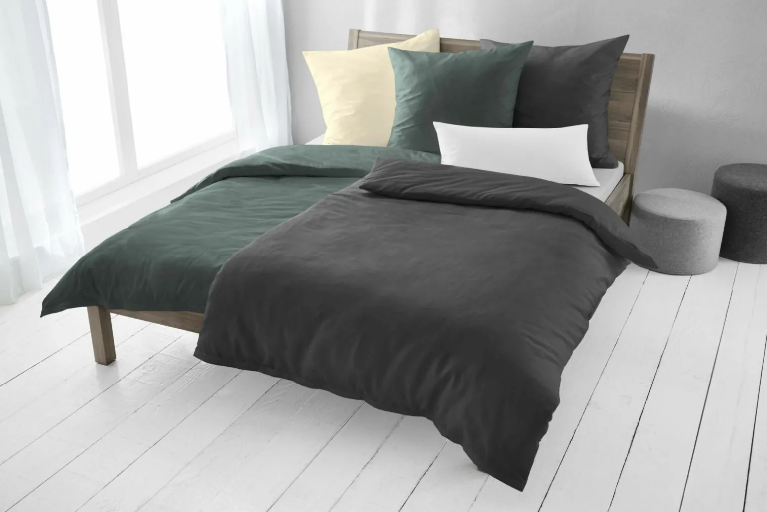 Bierbaum Biber-Bettwäsche schwarz