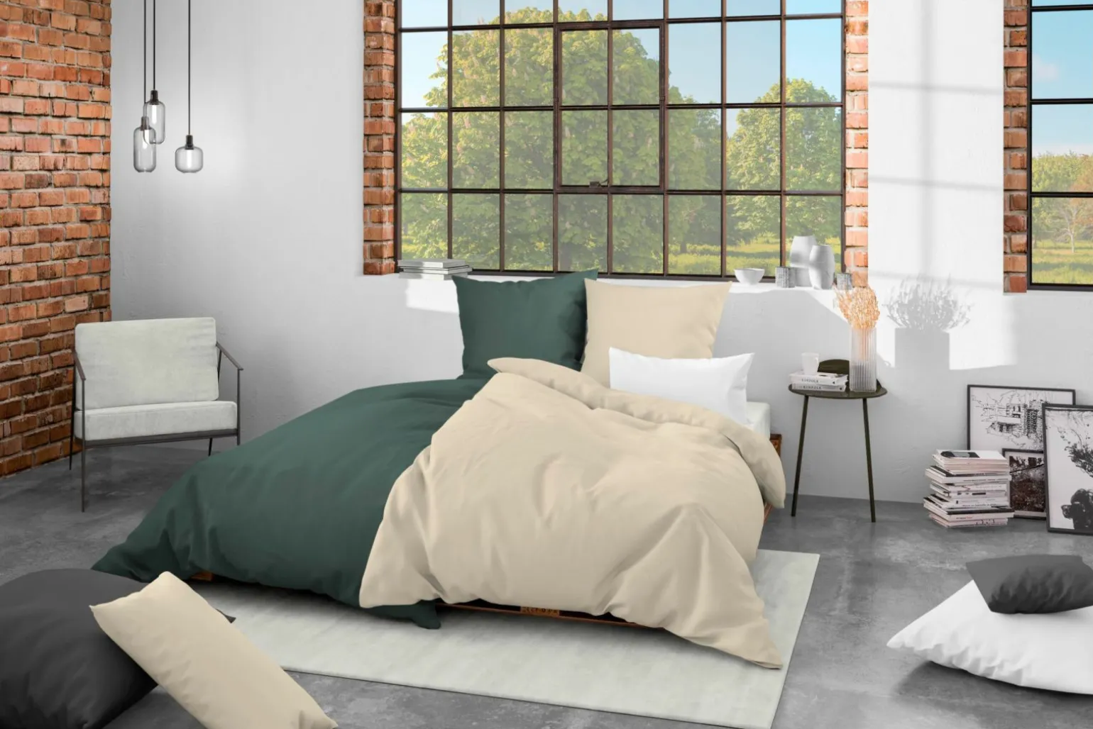 Bierbaum Biber-Bettwäsche schwarz