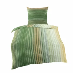 Bierbaum Mako-Satin-Bettwäsche grünmehrfarbig