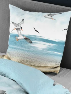 Bierbaum Seersucker-Bettwäsche blau