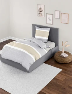 Bierbaum Seersucker-Bettwäsche braun