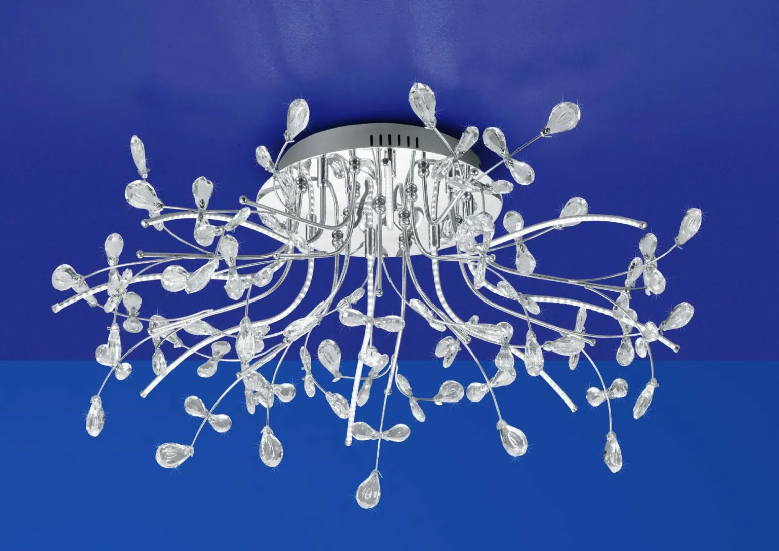 B-Leuchten LED-Deckenleuchte 8flg silberfarben