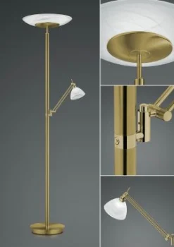 B-Leuchten LED-Stehleuchte 2flg braun