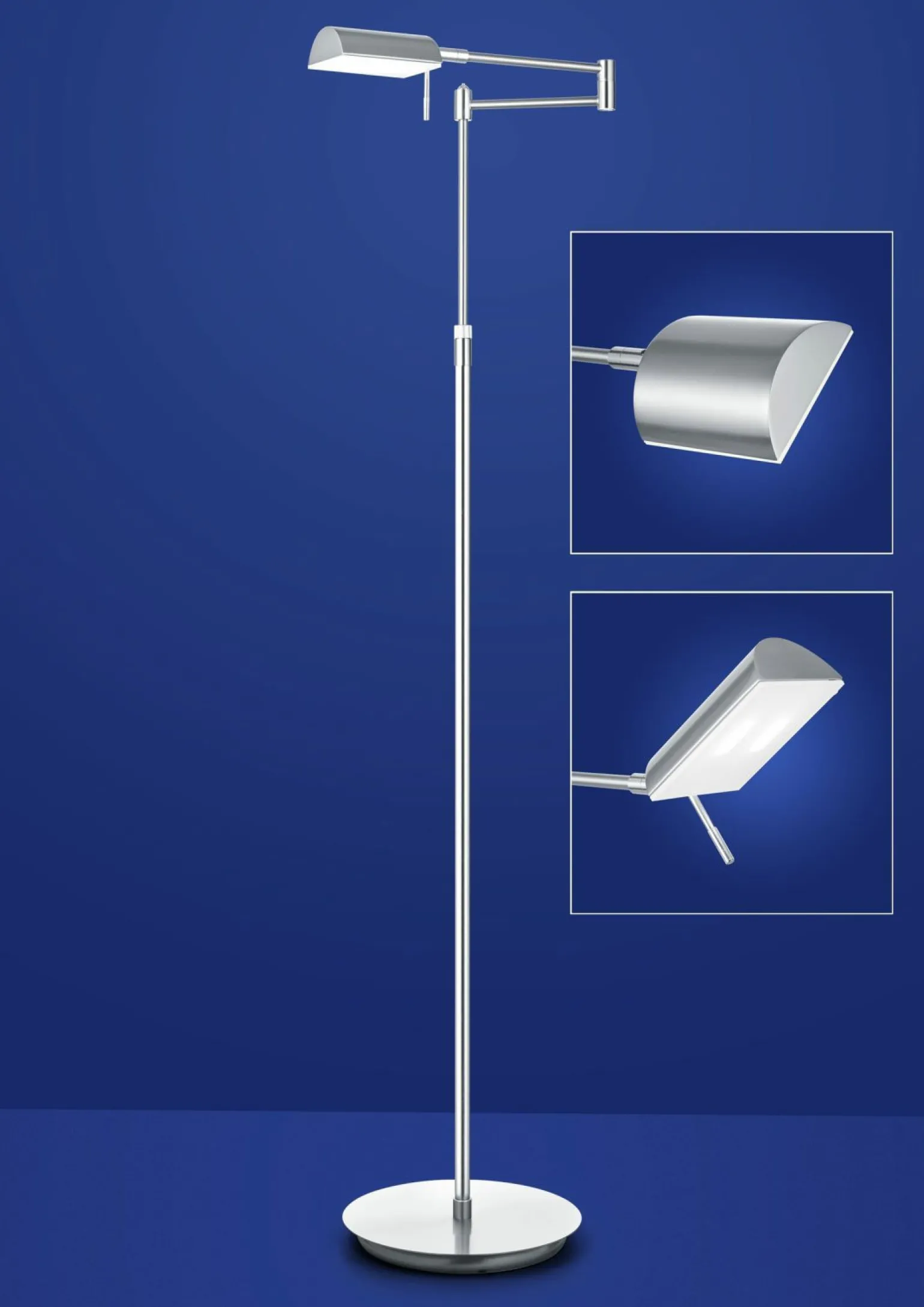B-Leuchten LED-Stehleuchte 1flg silberfarben