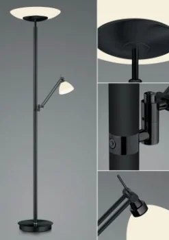 B-Leuchten LED-Stehleuchte 2flg schwarz