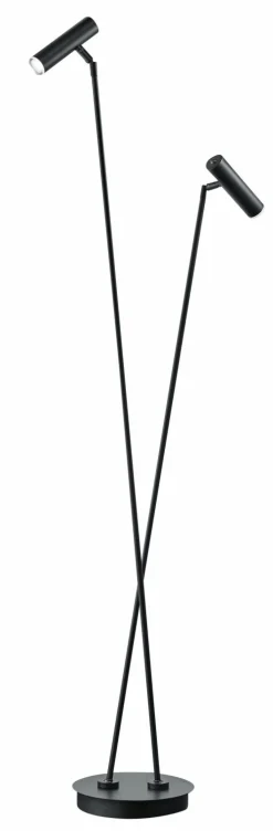 B-Leuchten LED-Stehleuchte 2flg schwarz