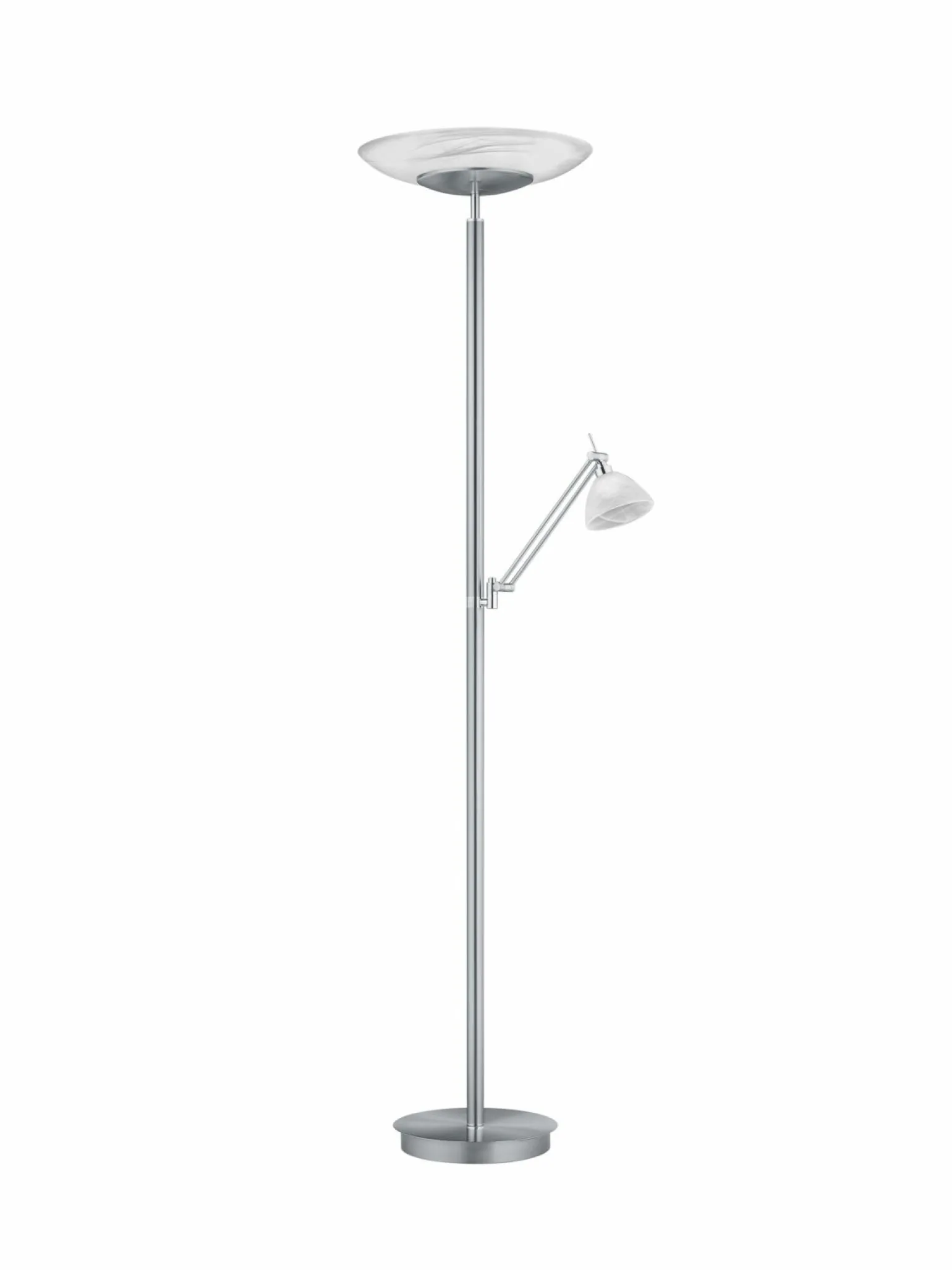 B-Leuchten LED-Stehleuchte 2flg silberfarben