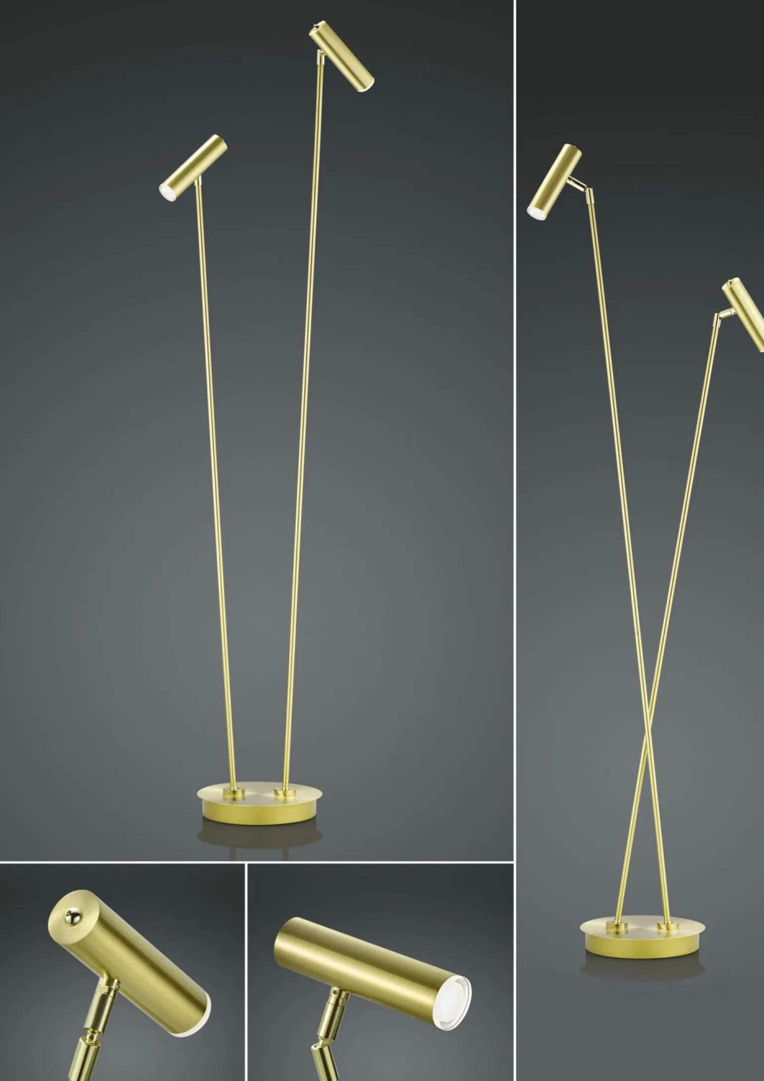 B-Leuchten LED-Stehleuchte 2flg gelb