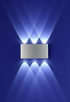 B-Leuchten LED-Wandleuchte 6flg silberfarben