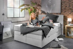 Boxspringbett grau