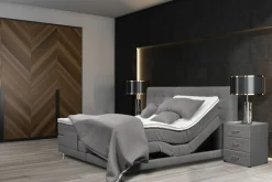 Boxspringbett m. Motor grau