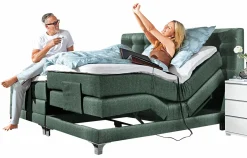 Boxspringbett m. Motor grau