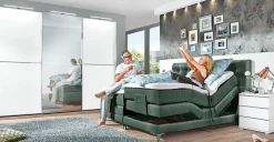 Boxspringbett m. Motor grau