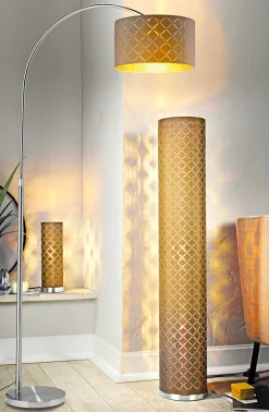 casa NOVA Bogen - Stehleuchte graugoldfarbenbraun