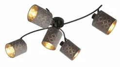 casa NOVA Deckenleuchte 5flg graugoldfarbenbraun