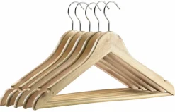 casa NOVA 5er Holzkleiderbügel braun