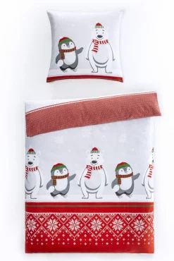 casa NOVA Flanell-Bettwäsche rot