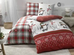 casa NOVA Flanell-Bettwäsche rot