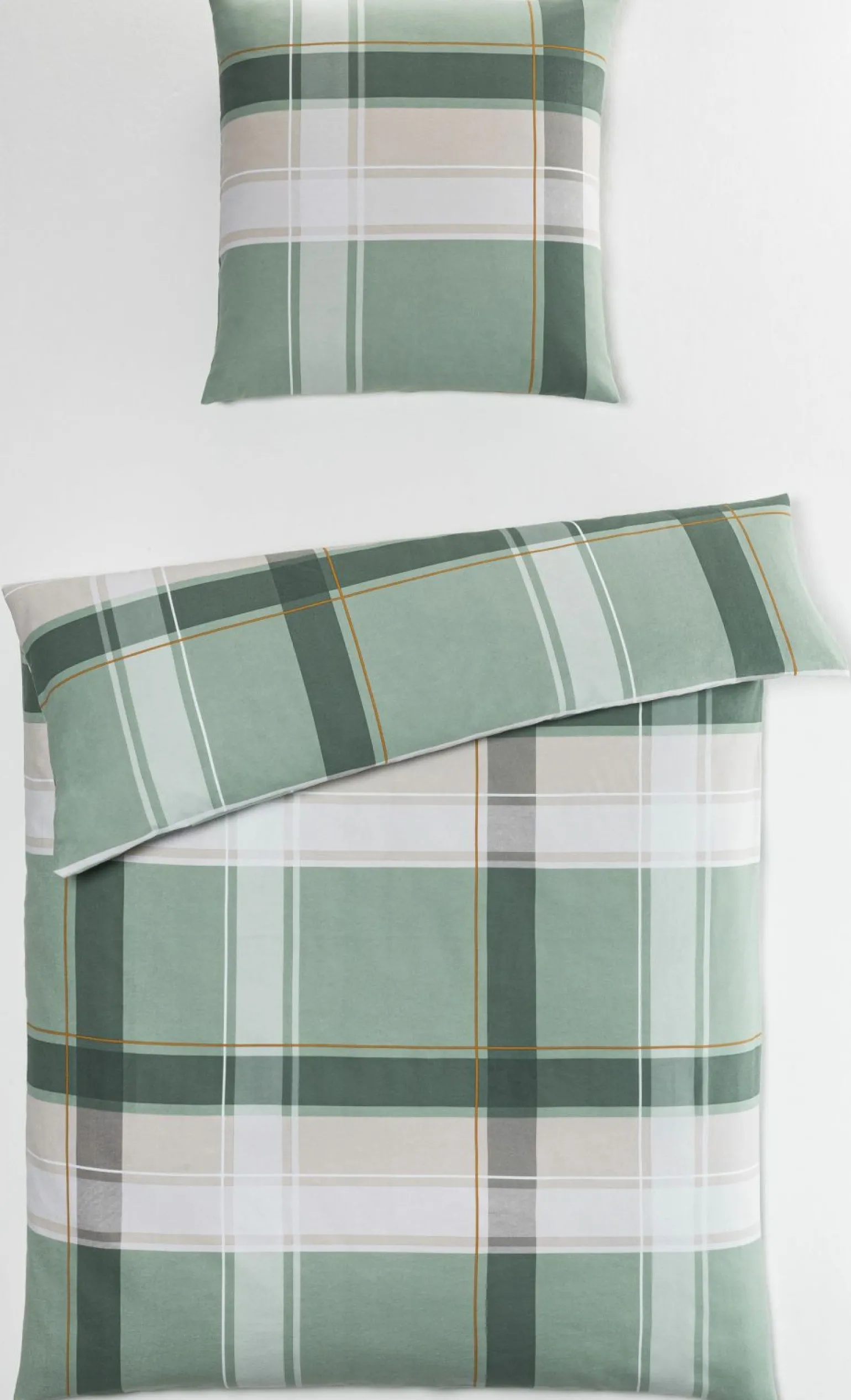 casa NOVA Flanell-Bettwäsche grün