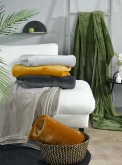 casa NOVA Flanell-Decke gelb