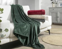 casa NOVA Flanell-Decke grün