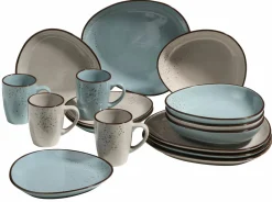 casa NOVA Kombigeschirr 16tlg. blaugraubraun