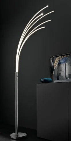 casa NOVA LED-Stehleuchte silberfarben