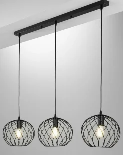 casa NOVA Pendelleuchte 3flg schwarz