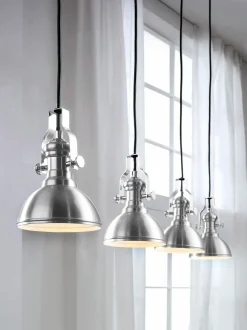 casa NOVA Pendelleuchte 4flg silberfarben