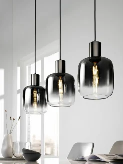 casa NOVA Pendelleuchte 3flg grauschwarz