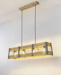 casa NOVA Pendelleuchte 4flg braun