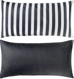 casa NOVA Satin-Kissenbezug weißgrau