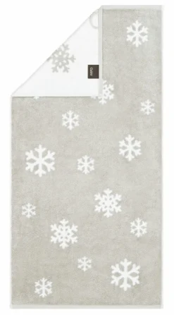 Cawö Handtuch weißgrausilberfarben